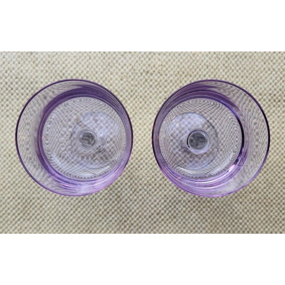 2 Block Watercolors Twilight Lilac Purple Alexandrite Neodymium Stemware Glass - Picture 6 of 8